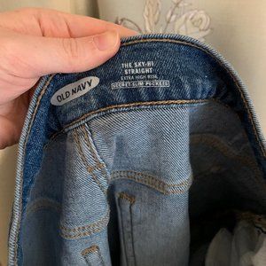 Old Navy Sky High Straight Jeans Mid Wash Size 8